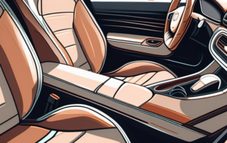 A car interior focusing on the leather seats