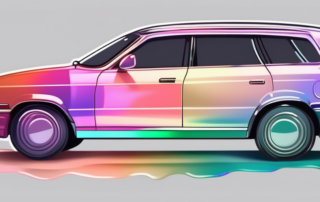 A shiny car painted with pearlescent auto paint