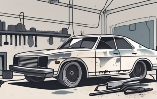 A car with peeling paint