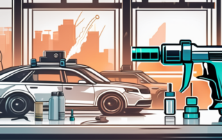 A variety of different types of spray guns