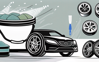 A set of alloy wheels being cleaned