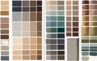 Various metallic paint swatches in a range of colors