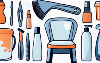 Various plastic items such as a plastic chair