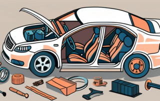 A car with an open hood