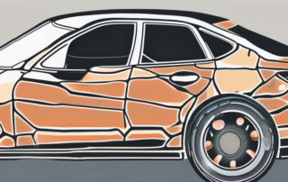 A car with visible signs of paint damage due to stone chips