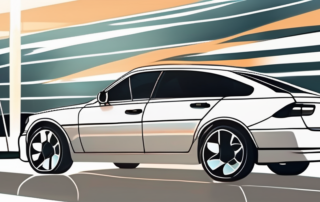 A car with tinted windows parked on a sunny day