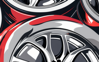 Newly painted alloy wheels with a glossy finish