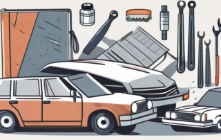 An open service book next to a car