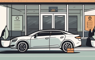 A car with a lease tag