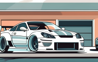 A car being modified and enhanced