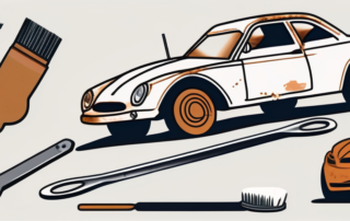 A car with visible rust patches on the bodywork