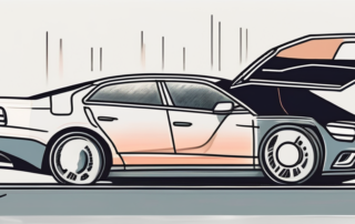 A diesel car with an open hood revealing an empty battery