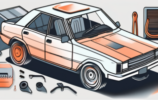 A car with an open hood