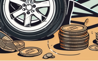 A damaged car wheel with visible scratches and dents