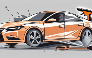 A car in the process of being painted