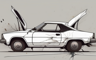 A car with its hood open