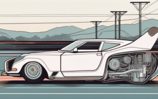 A car with its hood open