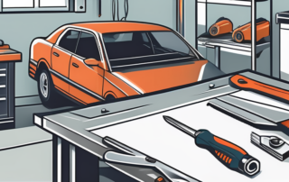 A well-maintained service booklet next to various mechanic tools