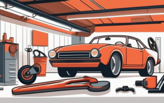 A car with its wheels removed