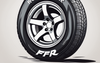 A car tire with the letters "fr" prominently displayed on the sidewall