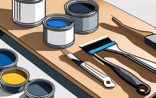 Several types of paint strippers (abbeizer) on a workbench