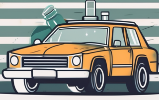 A car with an open hood