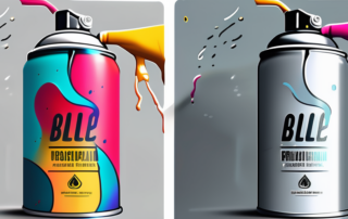 A spray paint can with a vibrant color being sprayed onto a piece of aluminum