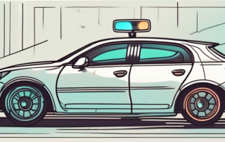 A car with a lit-up dashboard indicating a need for inspection