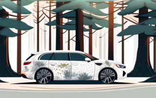 A car with spots of tree resin on its paintwork