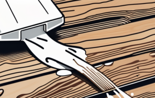 A spray can releasing a glossy finish onto a wooden surface