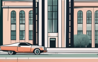 A car in front of a government building