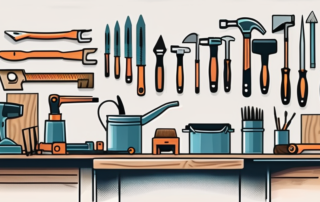 A well-organized workshop with various diy tools like hammers