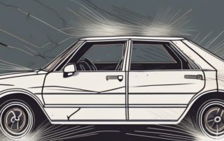 A car with an open hood