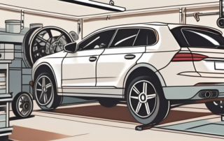 A car being serviced