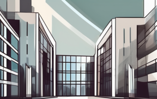 A set of university buildings with a glossy