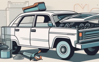 A car with visible scratches on its surface