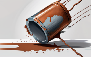 A rusted metal object on one side