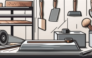 Various tools like sandpaper