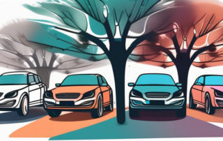 Several cars in different colors parked in various conditions like under the sun