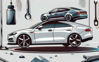 A car being wrapped in a glossy