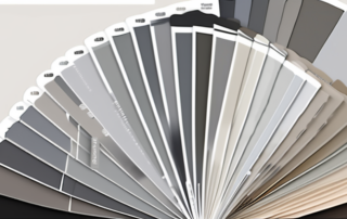 Various shades of grey paint swatches