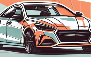 A car with a highlighted hood