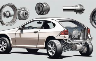 A car disassembled into its various parts