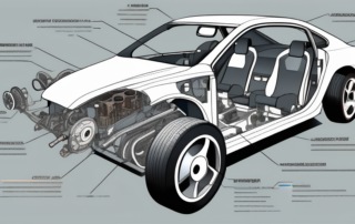 A car with its various parts like engine