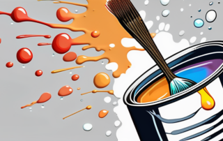 A paintbrush dipping into a can of water-based lacquer