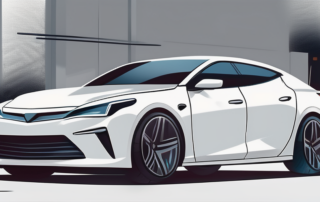 A matte car paint can with a paintbrush