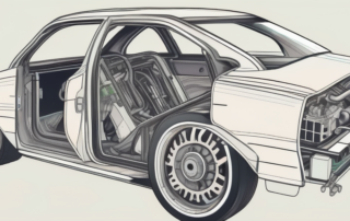 A car with its hood open