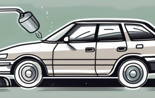 A suction cup (saugnapf) attached to a car dent (delle)