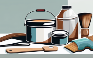 Various tools and products used for paint stripping