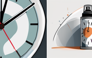 A spray paint can next to a freshly painted object